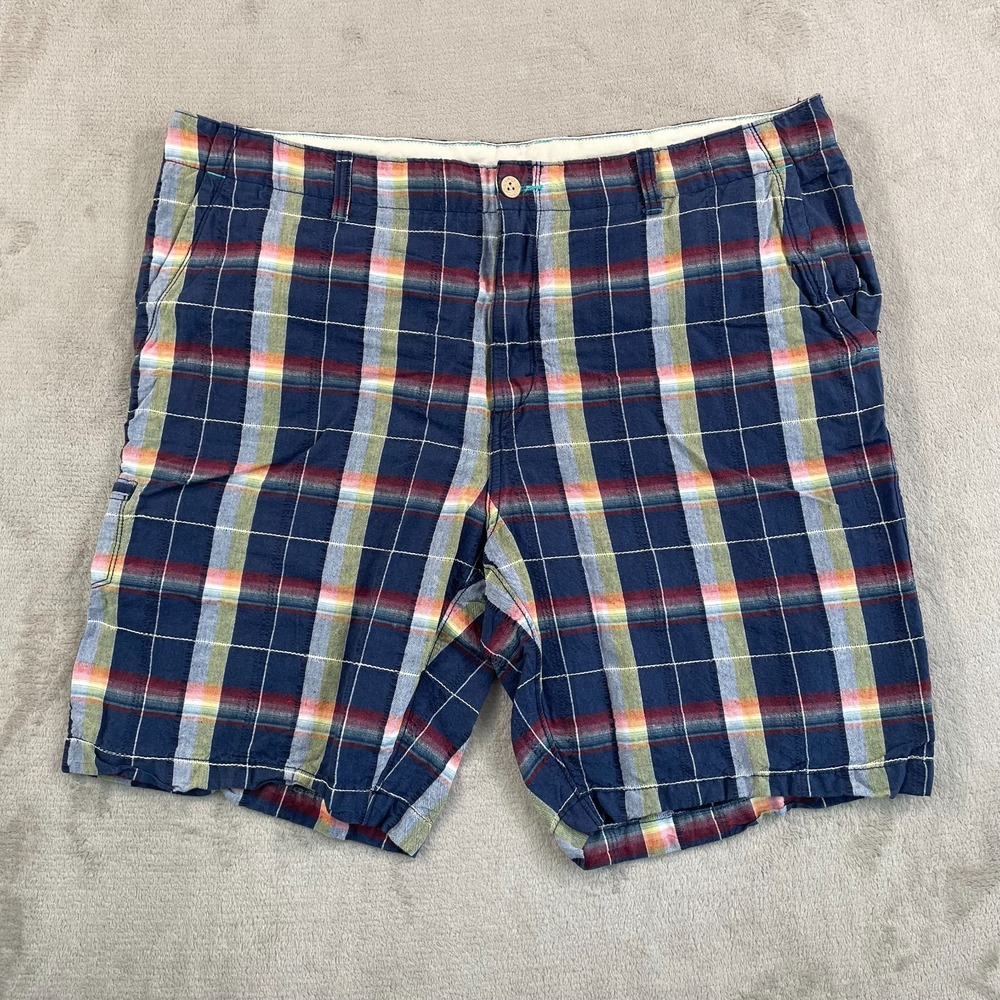 Tommy Bahama Relax‎ Shorts Men 42x10 Multi Plaid Linen Blend Beach Vacation